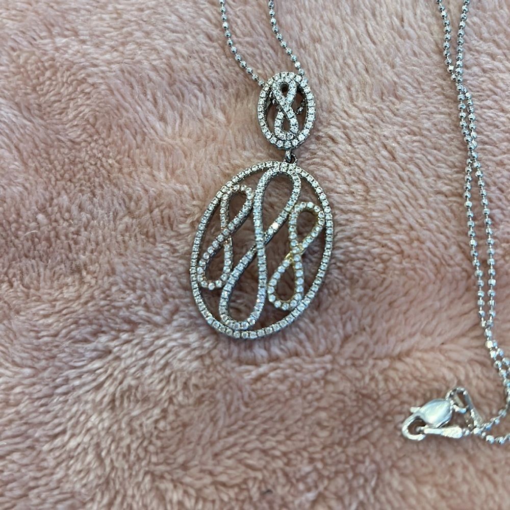 Sterling Silver Crystal Infinity Tri Necklace - image 2